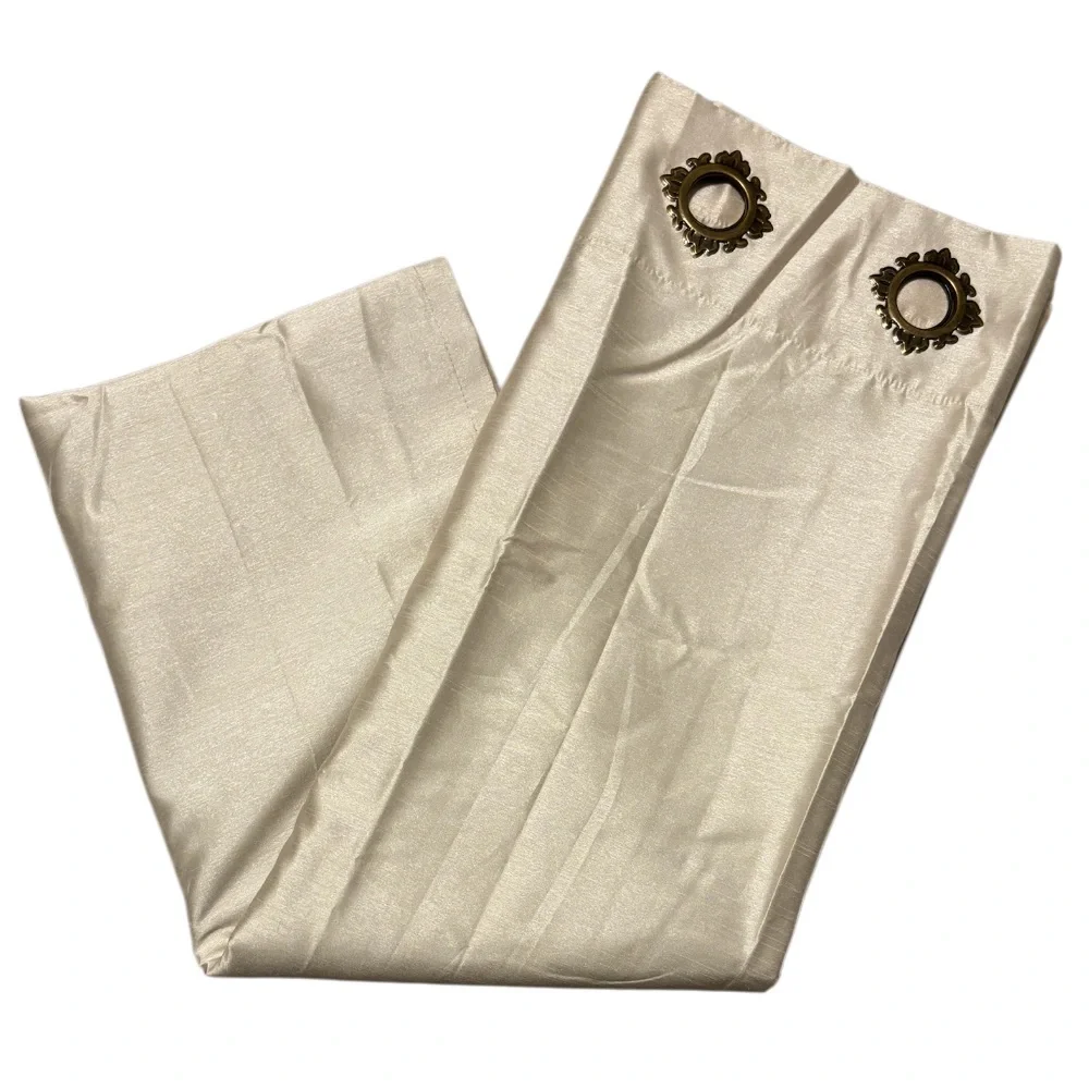 Luxury Gold Curtains Long Grommet Top 3 Pc Set JCPenney Royal Velvet Beige Gold